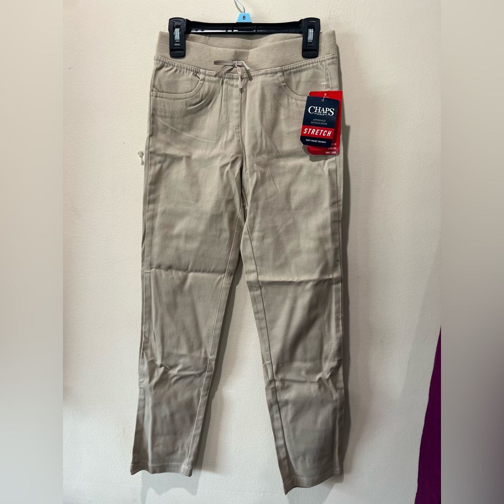 Chaps Girl’s Uniform Stretch Skinny Pants/Khaki/Size 10 Reg/Nwt